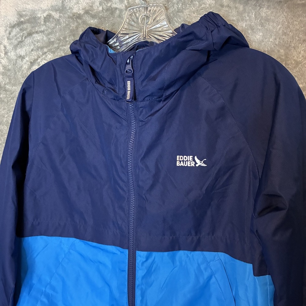 Eddie Bauer Boys Lightweight 3 in 1 Jacket M 10/12 Windbreaker Waterproof Blue
